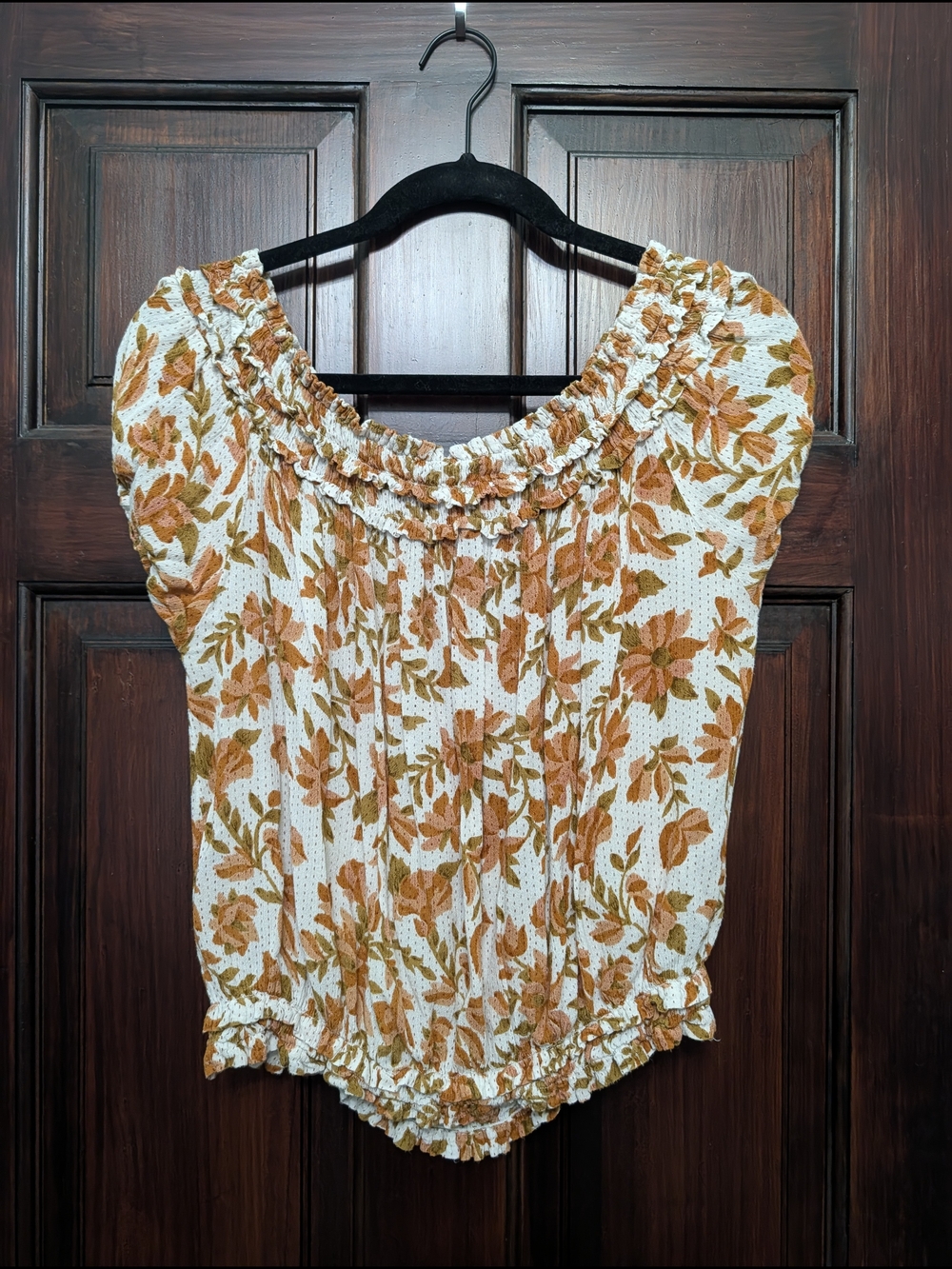 Free People Floral Off-Shoulder Top